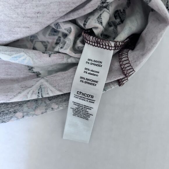 Chico’s Women’s Boho Flared Tied Sleeve Size 0 Top Can Be Worn Off Shoulder - Picture 10 of 11